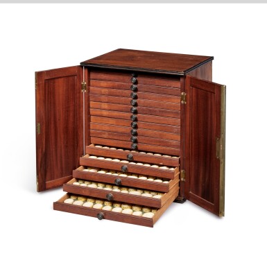 View full screen - View 1 of Lot 1846. A Regency Mahogany and Ebonised Collector's Cabinet, Early 19th Century.