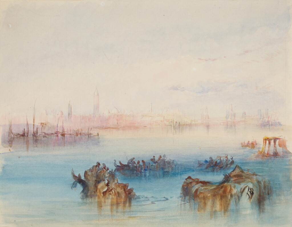 View full screen - View 1 of Lot 212. Looking back on Venice from the Canale di San Marco to the East - After J.M.W. Turner, R.A..