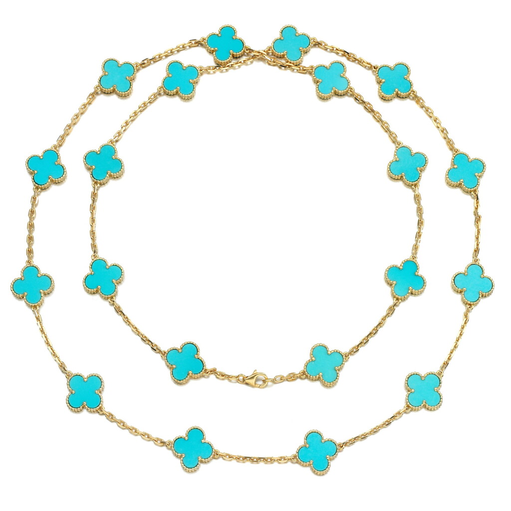 View full screen - View 1 of Lot 63. Turquoise necklace, 'Alhambra'.