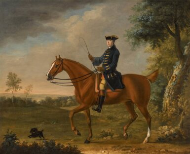 View full screen - View 1 of Lot 75. Portrait of a gentleman on a chestnut hunter.