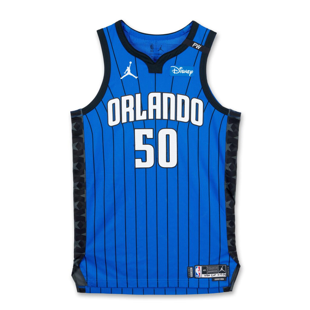 View full screen - View 1 of Lot 191. Cole Anthony Orlando Magic 2024-2025 Emirates NBA Cup Game Worn Statement Edition Jersey .