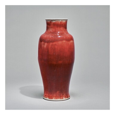 View full screen - View 1 of Lot 120. A COPPER-RED-GLAZED 'LANGYAO' VASE, QING DYNASTY, KANGXI PERIOD.
