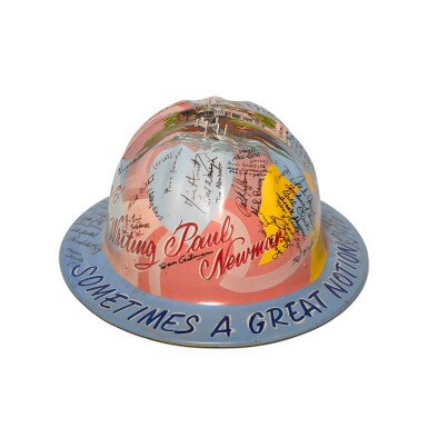 View full screen - View 1 of Lot 84. "Sometimes a Great Notion" | Hard Hat with Signatures from the Cast and Crew.