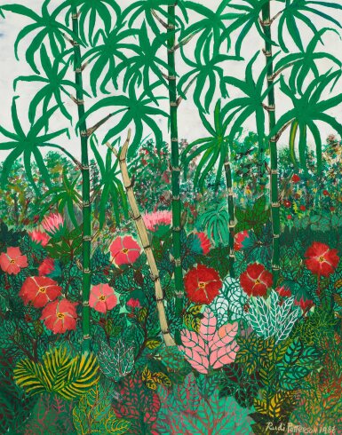 View full screen - View 1 of Lot 676. Tropical landscapes and flower studies, a set of 5 works.