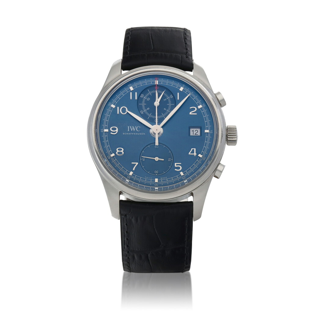 View full screen - View 1 of Lot 550. 'Laureus Sport for Good Foundation' Portugieser Chronograph Classic, Ref. 390406 Limited edition stainless steel flyback chronograph wristwatch with date Circa 2014.