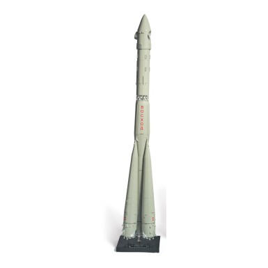 View full screen - View 1 of Lot 4. OVERSIZE VOSKHOD-2 ROCKET MODEL.