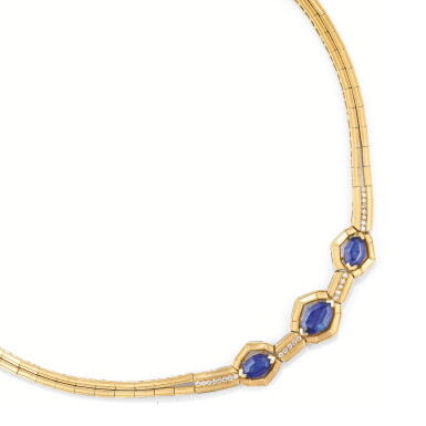 View full screen - View 1 of Lot 155. COLLIER SAPHIRS ET DIAMANTS, MELLERIO, 1998 | SAPPHIRE AND DIAMOND NECKLACE, MELLERIO, 1998.