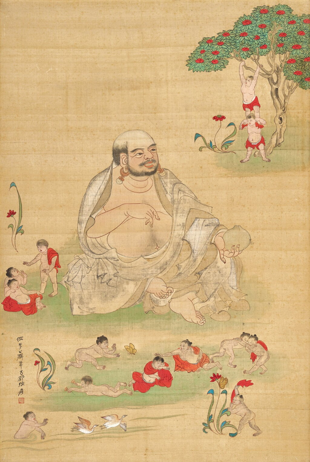 View full screen - View 1 of Lot 3145. 張大千 彌勒佛 | Zhang Daqian, Maitreya Buddha.