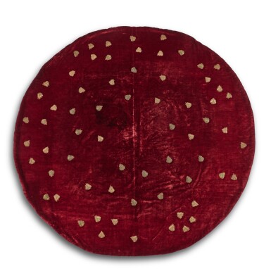 View full screen - View 1 of Lot 1092. A Napoleonic ruby red velvet robe applied with gold-thread embroidered bees, 19th century.