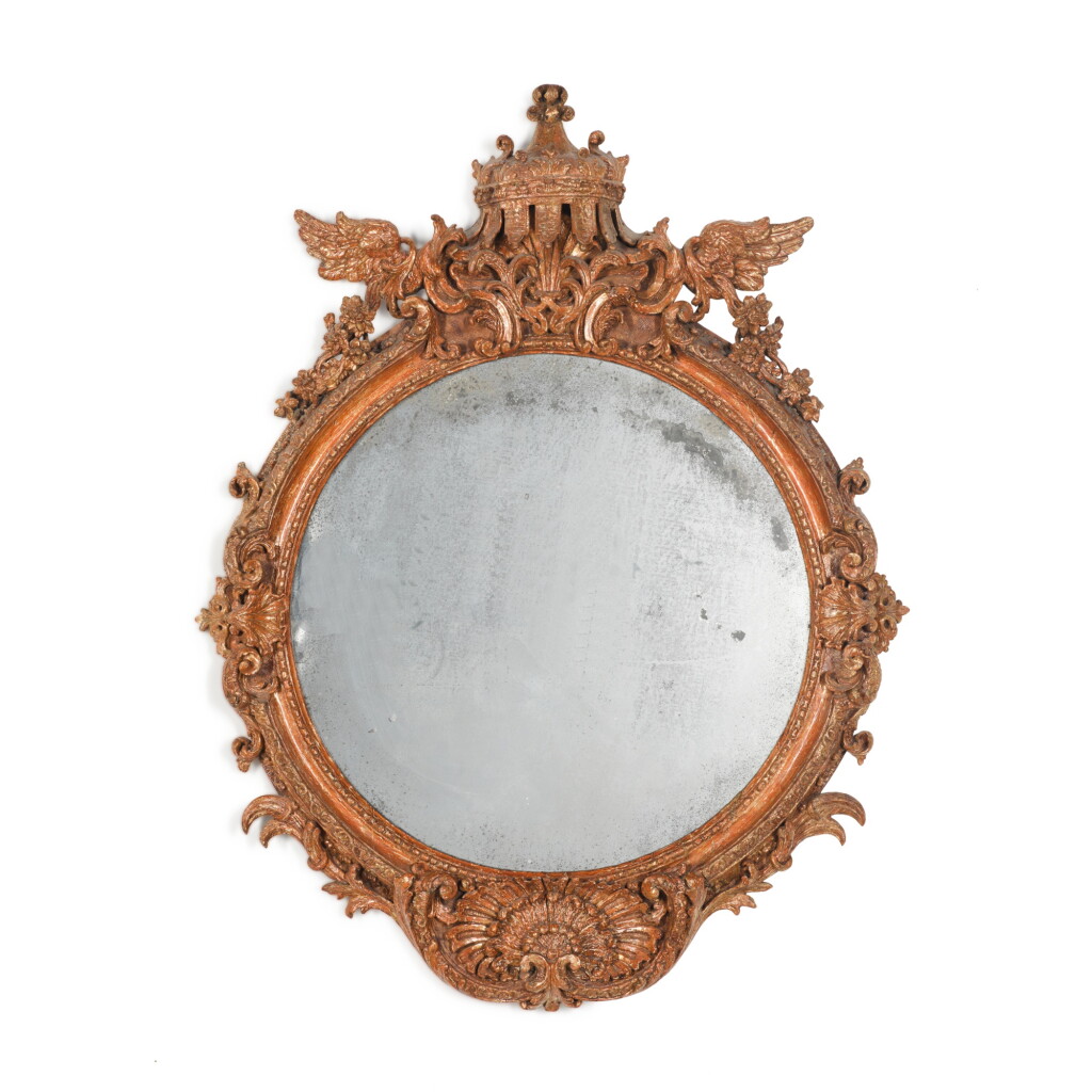 View full screen - View 1 of Lot 4. A Régence carved wood mirror, circa 1720.