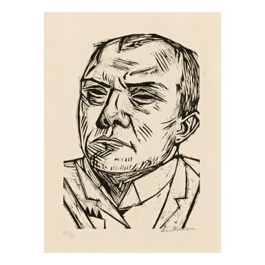 View full screen - View 1 of Lot 78. MAX BECKMANN | SELBSTBILDNIS (H. 226).
