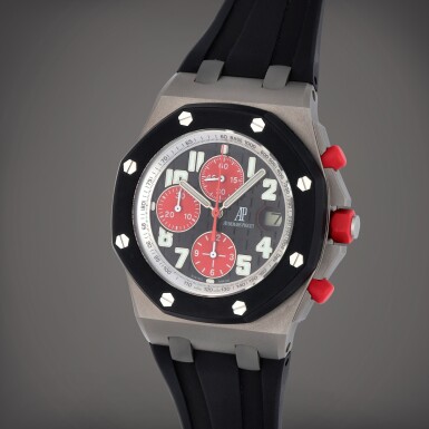 View full screen - View 1 of Lot 403. Royal Oak Offshore 'Tour Auto', Reference 26278IK.GG.D002CA.01 | A titanium chronograph wristwatch with date | Circa 2011.