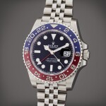 Reference 126710BLRO GMT-Master II 'Pepsi' | A stainless steel automatic dual time wristwatch with date and bracelet, Circa 2018