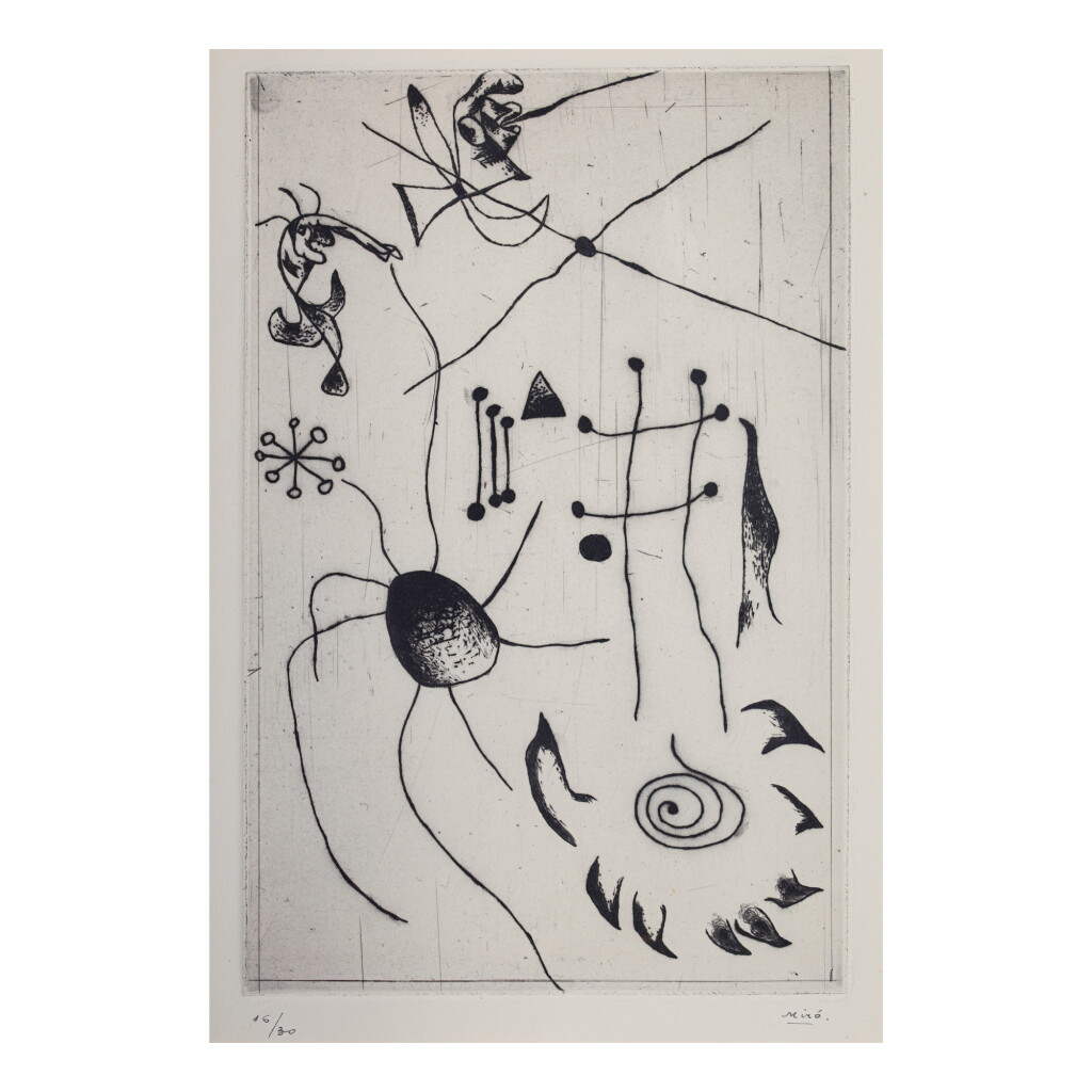 View full screen - View 1 of Lot 35. JOAN MIRÓ | SÉRIE NOIRE ET ROUGE: ONE PLATE (D. 32).