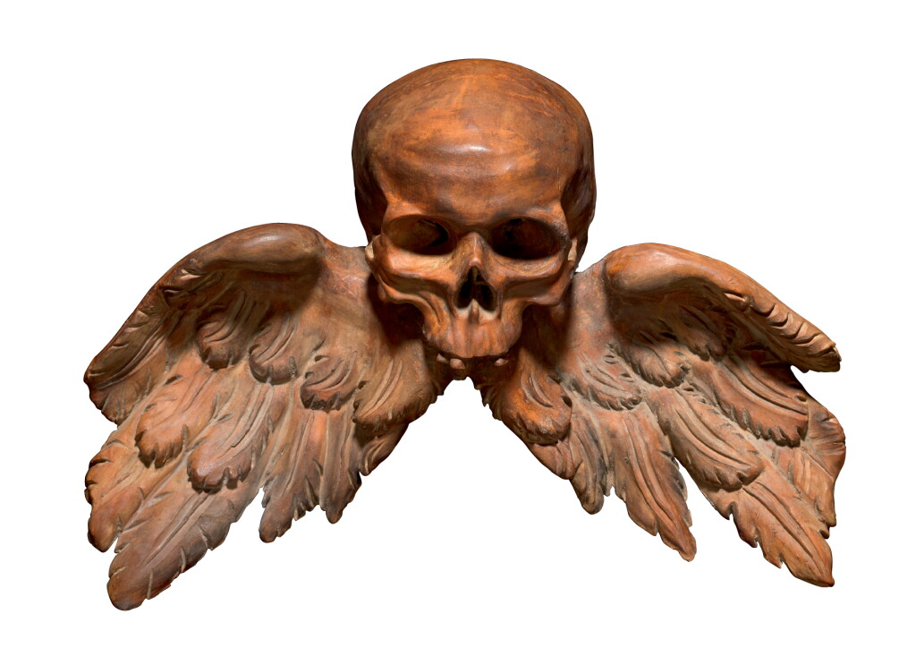View full screen - View 1 of Lot 95. ITALIAN, 17TH/18TH CENTURY | WINGED SKULL.