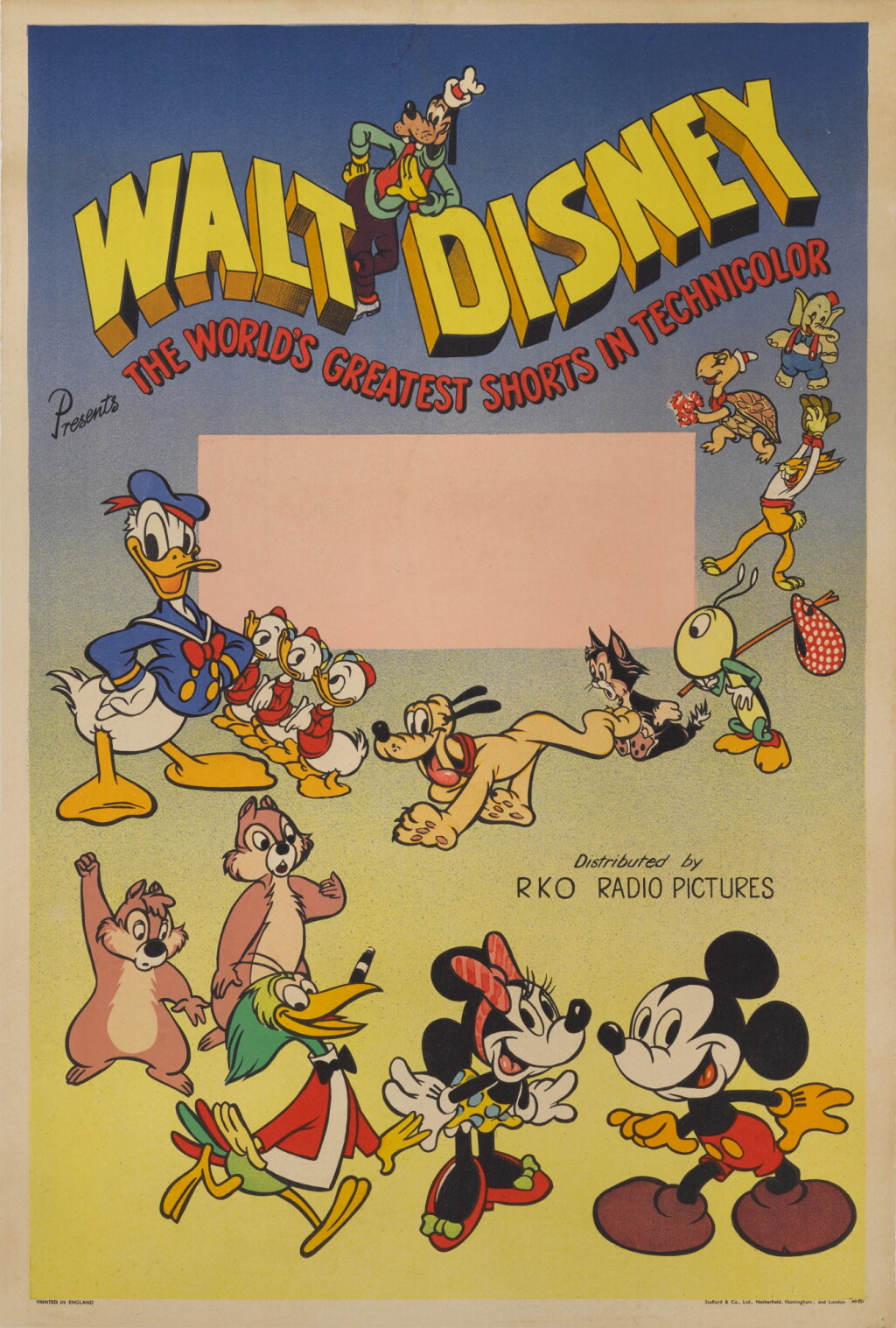 View full screen - View 1 of Lot 17. WALT DISNEY PRESENTS THE WORLD'S GREATEST SHORTS (1940) POSTER, BRITISH.