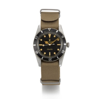 View full screen - View 1 of Lot 374. ROLEX | SUBMARINER REFERENCE 6536, STAINLESS STEEL WRISTWATCH, CIRCA 1957.
