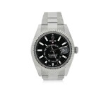 ROLEX | REFERENCE 326934 SKY DWELLER A STAINLESS STEEL AUTOMATIC DUAL TIME WRISTWATCH WITH DATE AND BRACELET, CIRCA 2020