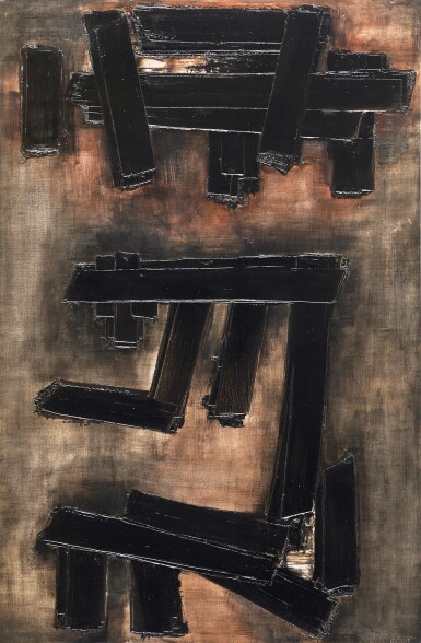 View full screen - View 1 of Lot 1042. Pierre Soulages 皮耶・蘇拉吉 | Peinture 195 x 130 cm, 3 décembre 1956 畫作 195 x 130 厘米,1956年12月3日.