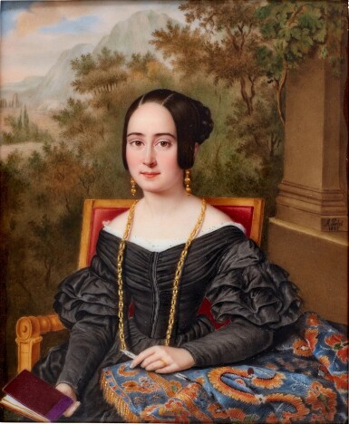 View full screen - View 1 of Lot 176. Portrait of Marie Clémence Isaure Boissy d'Anglas, Vicomtesse de Nisas (1813-1872).