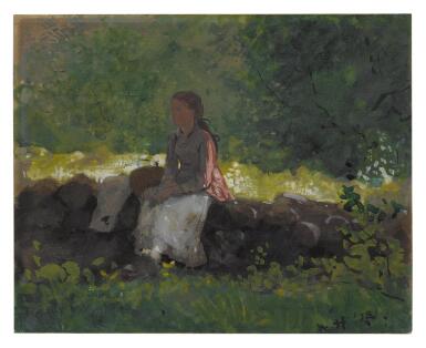 View full screen - View 1 of Lot 30. WINSLOW HOMER | ON THE FENCE.