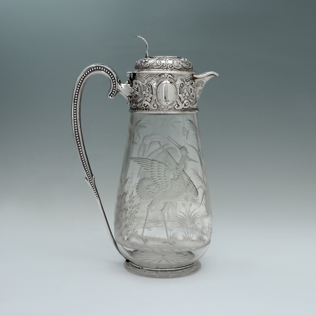 View full screen - View 1 of Lot 50. A VICTORIAN SILVER-MOUNTED CLARET JUG | W. & G. SISSONS, SHEFFIELD | 1881.