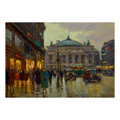 View full screen - View 1 of Lot 113. EDOUARD CORTÈS | AVENUE DE L'OPÉRA, LE SOIR.
