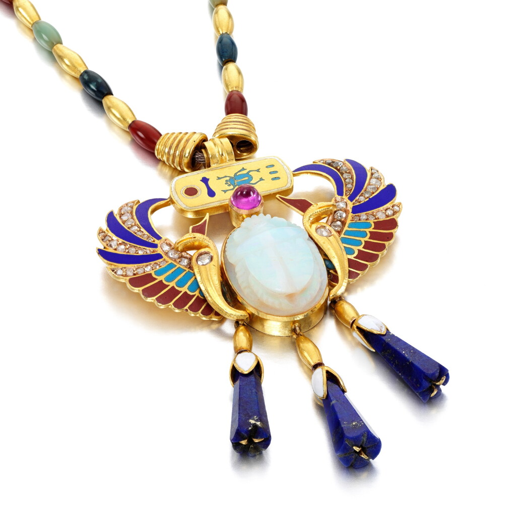 View full screen - View 1 of Lot 160. Gem set and diamond necklace.