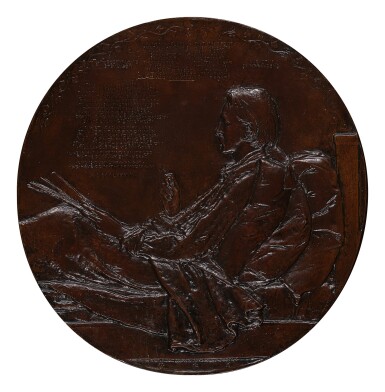 View full screen - View 1 of Lot 318. Portrait Relief of Robert Louis Stevenson.