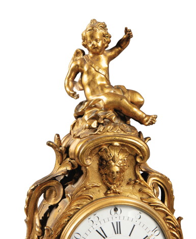 View full screen - View 1 of Lot 167. A LOUIS XV GILT-BRONZE MANTEL CLOCK BY JOSEPH SILVESTRE, CIRCA 1760 | PENDULE EN BRONZE DORÉ D'ÉPOQUE LOUIS XV, VERS 1760, PAR JOSEPH SILVESTRE.