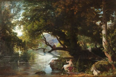 View full screen - View 1 of Lot 202. A classical landscape with Echo and Narcisse .