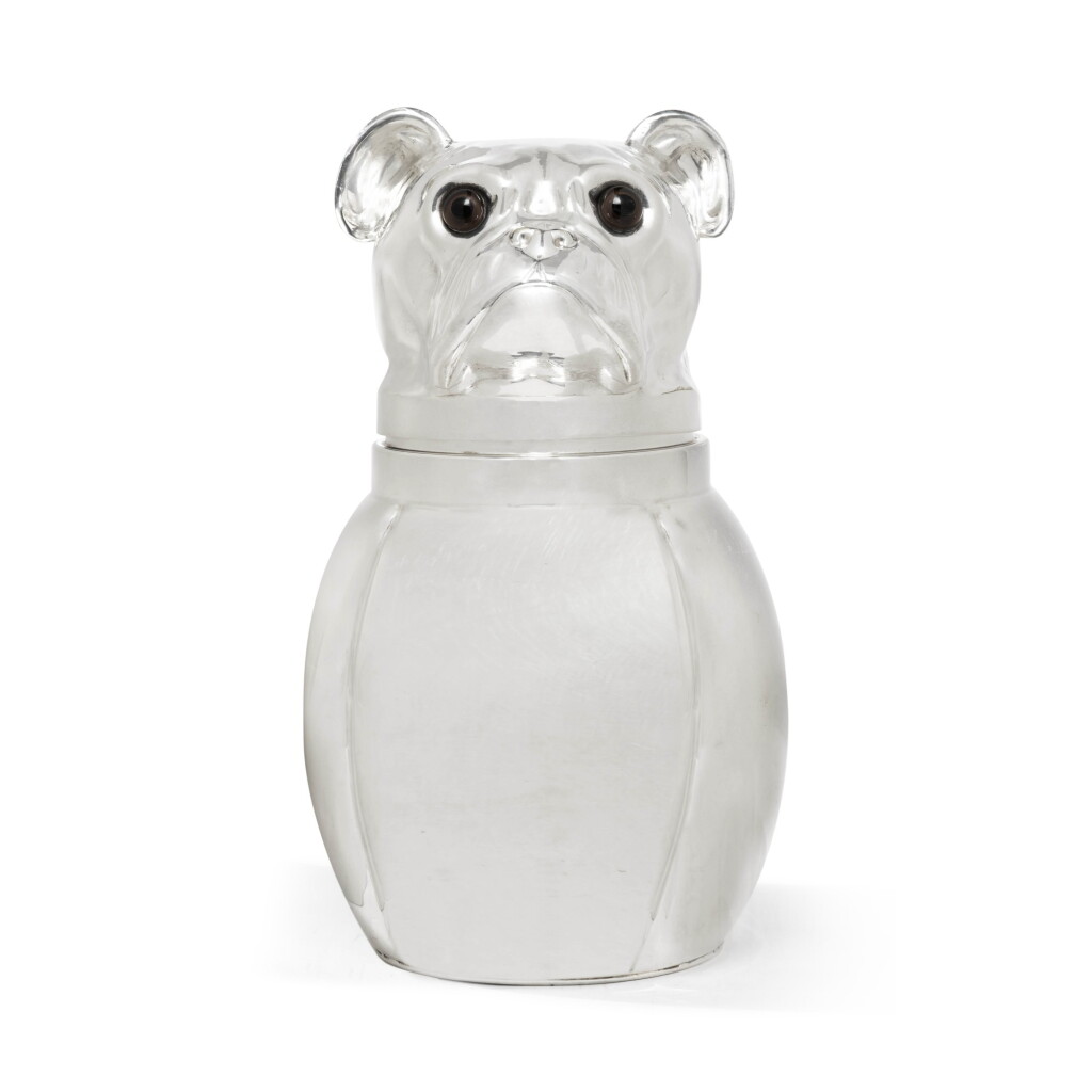 View full screen - View 1 of Lot 104. An Italian silver-plated Bulldog wine cooler, 20th century.