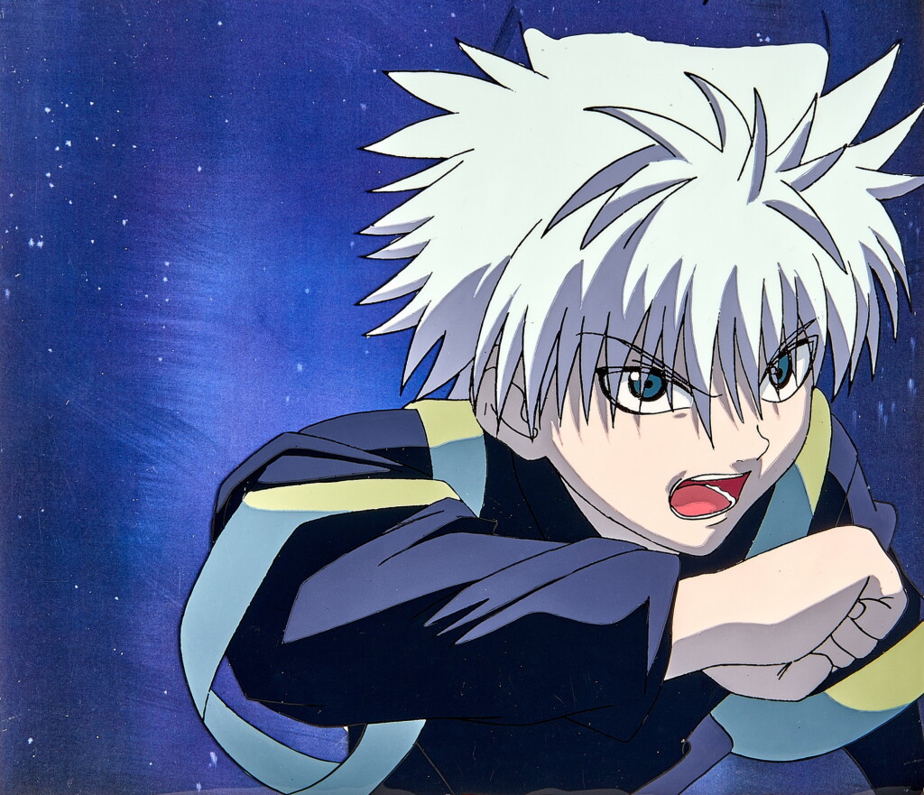 View full screen - View 1 of Lot 67. Killua (Episode 29) Animation Cel with Douga and Printed Background | 奇犽(第29集)賽璐璐,附線稿及印刷背景.