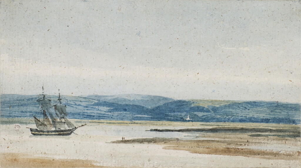 View full screen - View 1 of Lot 56. A ship anchored off the coast.