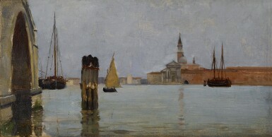 View full screen - View 1 of Lot 1020. San Giorgio Maggiore and the Campanile seen across the Venetian Lagoon.