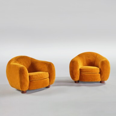 View full screen - View 1 of Lot 36. Pair of "Ours Polaire" Armchairs.
