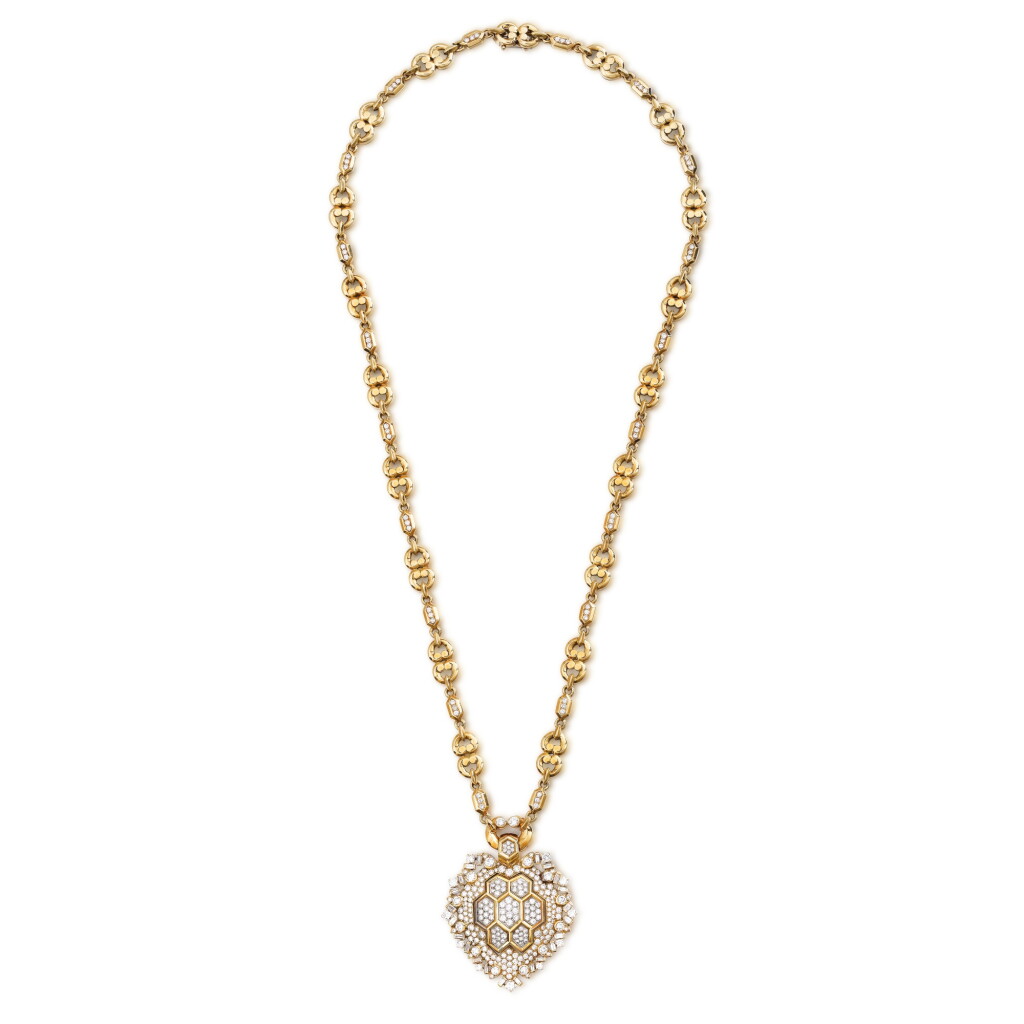 View full screen - View 1 of Lot 115. Collier or et diamants | Gold and diamond necklace.