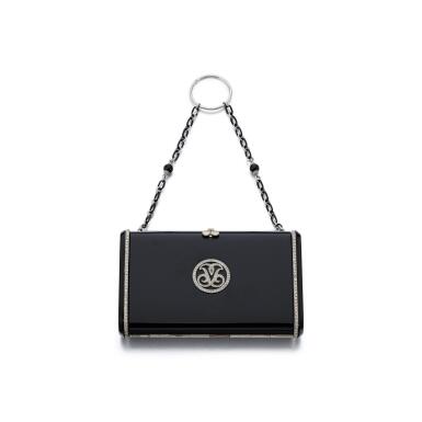 View full screen - View 1 of Lot 1046. Onyx and diamond vanity case, circa 1930.