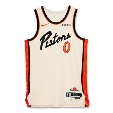 View full screen - View 1 of Lot 192. Jalen Duren Detroit Pistons 2024-2025 Game Worn City Edition Jersey .