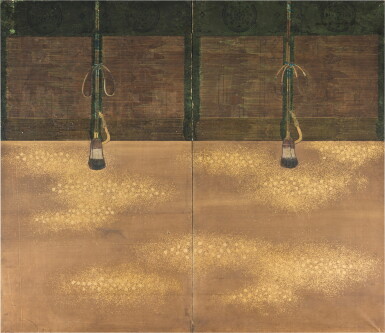 View full screen - View 1 of Lot 201. A Two-Fold Screen Paravent à Deux Feuilles Japan, Late Edo Period | Japon, Fin de L'époque Edo.