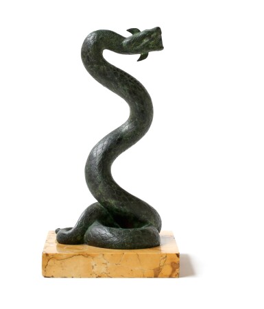 View full screen - View 1 of Lot 2. ITALIAN , NAPLES, 19TH CENTURY, AFTER THE ANTIQUE, SNAKE | ITALIE, NAPLES XIXE SIÈCLE D'APRÈS L'ANTIQUE, SERPENT.