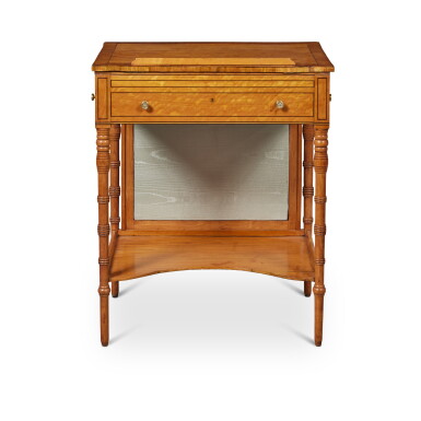 View full screen - View 1 of Lot 439. A George III Satinwood and Inlaid Work and Reading Table, Circa 1800.