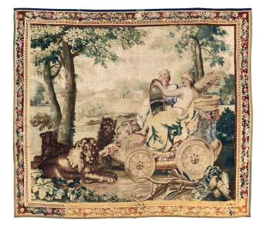 View full screen - View 1 of Lot 38. A Gobelins Allegorical Tapestry of "La Terre," after a design by Charles Le Brun, circa 1710.
