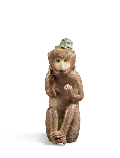 View full screen - View 1 of Lot 42. A Chinese Export Famille-Rose 'Monkey' Figural Group, Qing Dynasty | 清 粉彩輩輩封侯擺件.