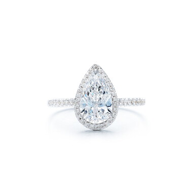 View full screen - View 1 of Lot 510. Diamond Ring | 1.57克拉 梨形 D色 完美無瑕 鑽石戒指.