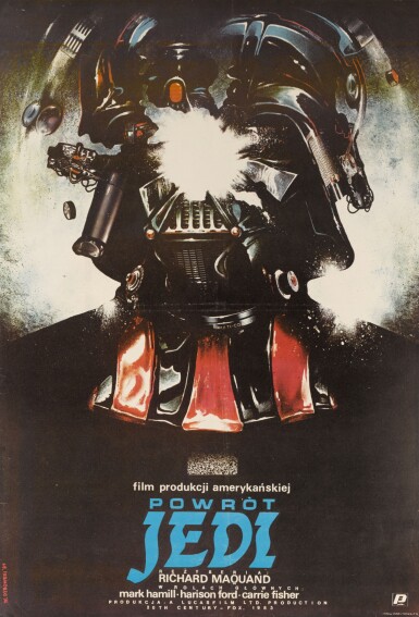 全螢幕檢視 - 查看93RETURN OF THE JEDI / POWROT JEDI, FIRST POLISH RELEASE POSTER, STYLE B, WITOLD DYBOWSKI, 1984的1