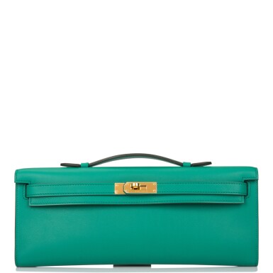 View full screen - View 1 of Lot 104. Vert Vertigo Swift Leather Kelly Cut Gold Hardware, 2017.