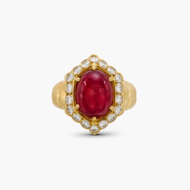 View full screen - View 1 of Lot 138. Ruby and Diamond Ring .