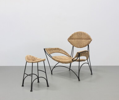 View full screen - View 1 of Lot 38. Fat Chair and ottoman.