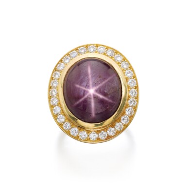 View full screen - View 1 of Lot 766. Star Ruby and Diamond Ring.